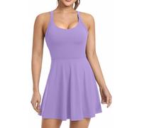 Vestito da tennis da donna con pantaloncini e reggiseno integrati, abbigliamento sportivo per attività sportive e golf, Easy Peezy - Lavanda, XS