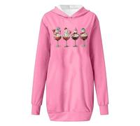 Vestito di Natale da Donna- Felpa con Cappuccio Curvy Taglie Forti Abiti Felpa Maglie Lunga Stampate Natalizi Costumi di Donna Natale Babbo Mini Abito Invernale Natalizia Carnevale Renna