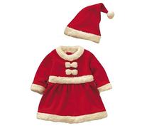 Vestito Di Natale Per Bambine Abito Da Babbo Natale Per Bambina Abito Rosso A Maniche Lunghe Con Cintura Per Cappello Scialle Abito Natalizio Per Bambina Abito Bambina Invernale (Red-C, 3-4 Years)