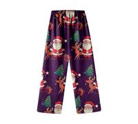 Vestito di Natale per bambine Autumn Winter Christmas Carino Cartoon Print Flannel Casual Home Long Pants Pajamas, Vino, 2-3 Anni