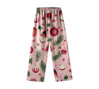 Vestito di Natale per bambine Autumn Winter Christmas Carino Cartoon Print Flannel Casual Home Long Pants Pajamas, Colore: rosa., 3-4 Anni
