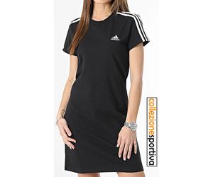 VESTITO DONNA ADIDAS ESSENTIALS 3-STRIPES TEE- IC8785 col.nero/bianco