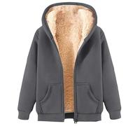 Vestito Donna Cashmere Caldo Oversize Felpe con Cappuccio con Cerniera in Pile Autunno Inverno 2025 Cappotto In Pile Taglie Comode Felpa Moda con Tasca Gilet Sportivo