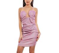Vestito donna corto lurex ferretto scollato tubino miniabito TOOCOOL FI-20788