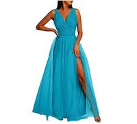 Vestito Donna da Sera con Spalline Abito da Festa Scintillante a Trapezio Altalena Abito da Donna Vintage con Paillettes Anni '20 con Frange Sexy Maniche Scollo A V per Matrimoni Feste Cocktail