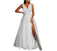 Vestito Donna da Sera con Spalline Abito da Festa Scintillante a Trapezio Altalena Abito da Donna Vintage con Paillettes Anni '20 con Frange Sexy Maniche Scollo A V per Matrimoni Feste Cocktail