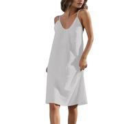 Vestito Donna Elegante,Abiti da Cerimonia Donna Lunghi Eleganti,Vestito Donna Elegante,Cerimonia Estivi Abiti da Cerimonia Boho Chic Dresses Casual Plus Size Abbigliamenti alla Moda 2026(01 White,M)