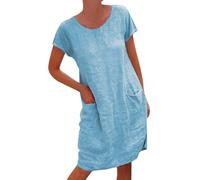 Vestito Donna Elegante,Abito Estivo Donna,Vestito Donna Elegante,Cerimonia Estivi Abiti da Boho Chic Dresses Casual Plus Size Abbigliamenti alla Moda 2026(01 Sky Blue,S)