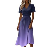 Vestito Donna Elegante,Boho Chic Dresses,Vestito Donna Elegante,Cerimonia Estivi Abiti da Cerimonia Boho Chic Dresses Casual Plus Size Abbigliamenti alla Moda 2026(01 Purple,M)