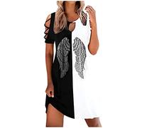 Vestito Donna Elegante Curvy Corto Abito Spalle Scoperte Casual Maniche Lunghe Moda Vestitino Tunica Primavera Estate Mini Abitino Festa Cocktail Party 2024 Offerte di Primavera