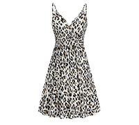 Vestito Donna Elegante da Spiaggia Senza Maniche Vestiti Casual Estivo Volant Cravatta A V Abito da Donna con Bretelle Stampa Floreale Abiti Ragazza Sexy Moda Lunghi Floreale Casuale Abito