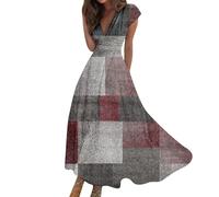 Vestito Donna Elegante, Mare Estiva Estivi Prom Cocktail Summer Semplice Elegante Comode Maniche Corte Outfit Curvy Casual Floreale Eleganti Estivo Moda Leggero Summer Dress,L