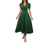 Vestito Donna Elegante, Moda Prom Comode Maniche Corte Mare Elegante Casual Outfit Estivo Casa Leggero Estivi Curvy Spiaggia Leggeri Wedding Semplice Vestitino Estivo Donna,S