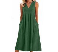 Vestito Donna Elegante,Tailleur Donna Estivo,Vestito Donna Elegante,Cerimonia Estivi Abiti da Cerimonia Boho Chic Dresses Casual Plus Size Abbigliamenti alla Moda 2026(01 Green,S)