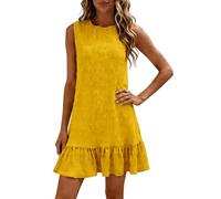 Vestito Donna Elegante,Vestito Lungo,Vestito Donna Elegante,Cerimonia Estivi Abiti da Cerimonia Boho Chic Dresses Casual Plus Size Abbigliamenti alla Moda 2026(01 Yellow,XXL)