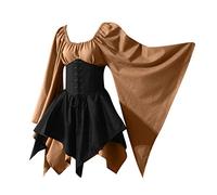 Vestito Donna Gotico Halloween Vestiti Medievale Carnevale Costume Vittoriano Cerimonia Principessa Vintage Abito Rinascimentale da Donna Cocktail Retrò per Halloween, Carnevale, Feste e Cosplay