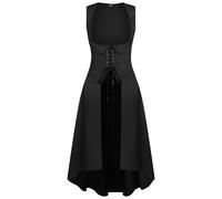 Vestito Donna Halloween Medievale Maxi Abiti Gotico Carnevale Abito da Sera Cerimonia Principessa Lungo Vestiti Cosplay da Donna Cocktail Travestimento per Feste, Compleanni e Party di Halloween