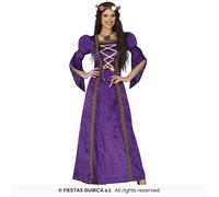 FIESTAS GUIRCA Costume da donna da cameriera viola - Abito da cameriera medievale - Costumi da principessa regina per donne Taglia M