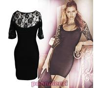 Vestito donna mini abito miniabito pizzo elegante cerimonia nuovo DL-1418