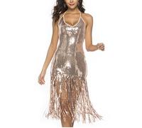 Vestito Donna Mini Paillettes Feste Capodanno Discoteca Mini Party Dress 110439