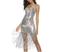 Vestito Donna Mini Paillettes Feste Capodanno Discoteca Mini Party Dress 110439