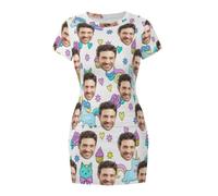 Vestito Donna Personalizzato, Vestito da Spiaggia Personalizzata, Vestito Personalizzati con Foto e Testo, Abito Casual Donna Perfetto per Estate Viaggi e Mare.