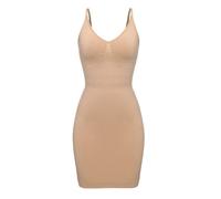 Vestito Donna Shapewearntes Femme Abito da donna con scollo a V, intimo aderente, a compressione liscia, modellante, snellente, vita, addome, pancia, corsetto, sexy, sottoveste intera, modellante(Nude