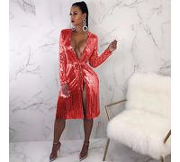 Vestito Donna Spolverino Frange Feste Capodanno Discoteca Party Dress 110435