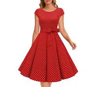 Vestito Dressystar stile Audrey Hepburn a maniche corte, classico e vintage, anni ‘50 e ‘60, XL