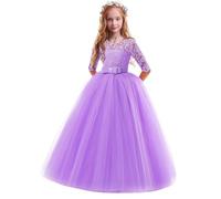 Vestito Elegante da Ragazza Festa Cerimonia Matrimonio Damigella Donna Sposa Prima Comunione Battesimo Carnevale Cocktail Ballerina Prom Abiti Lunghi per Bambini Bambina Fiore Ragazze Vestito