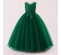 Vestito elegante da ragazza pre-adolescente in rete ricamata, adatto per ospitare e partecipare a eventi formali, esclusa fascia per capelli 7Y,8Y,9Y,10Y,11-12Y,12YTessuto in tulle