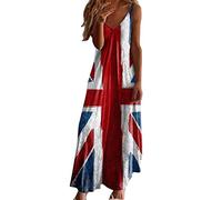 Vestito Estivo Da Donna Lungo Larghe Comodo Vestiti Estivi Prendisole Scollo a V Elegante Abiti Da Sole Morbida Manica Corta Abito Mare Da Spiaggia Vintage Vacanza Elasticizzato Vestito Da Sera