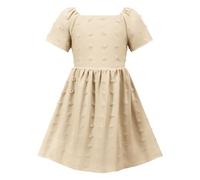 Vestito Estivo per Bambine 3-14 Anni Abito Elegante Bambina Maniche Corte Girocollo Abiti Principessa da Ragazze Elegante Vestiti Bambini Tinta Unita Swing alla Moda Festa Spiaggia Quotidiane Uscire