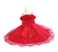 Vestito Feste Natale Bambina Fiocco - Party Girl Princess Christmas Dress 020002