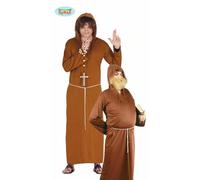 VESTITO FRATE FRANCESCANO PRETE SACERDOTE ADULTO CARNEVALE CHIESA TONACA MARRONE