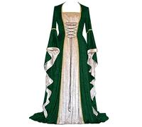 Vestito Gotico da Donna,Medievale Donna Curvy Abito Sera Medievale Vittoriano Vestiti Elegante retrò Vintage Oversize Lunghi per Gioco di Ruolo