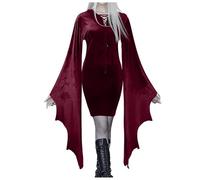 Vestito gotico, da donna, per lattaia, Halloween, per il rinascimento, per lo stato del cortile, con spalle scoperte, Steam Punk, abito da strega, costume vittoriano, abito da ballo