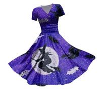 Vestito Gotico da Donna Stile Halloween Abito Sera Costume Strega Vampiro Abbigliamento Medievale Celtico Cosplay per Gioco di Ruolo