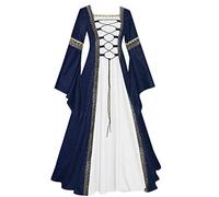 Vestito gotico, da donna, taglie grandi, medievali, da donna, lungo, a maniche lunghe, per il rinascimento, stile retrò, per feste, corsetto, maxi abiti vintage, per cosplay, Halloween, carnevale