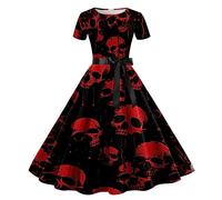 Vestito Gotico Donna Corsetto Swing Cosplay Costumi Medioevo Vestiti Con Orlo Irregolare Halloween Adulti Abito Maniche Svasate Rinascimento Rinascimentale Carnevale