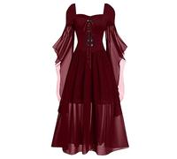 Vestito Gotico Donna,Vestito Rinascimentale per Halloween retrò Curvy Lungo Abito Carnevale Spalle Scoperte Elegante Vestiti Medievale Donna Cosplay Feste