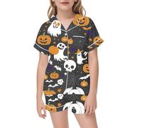 Vestito Halloween Bambina 2 Anni - Abiti per bambine, set da 2 pezzi, casual, da indossare tutti i giorni, per bambini, in tessuto morbido e comodo, con colletto ribaltabile, per età 2-13 anni