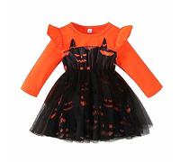 Vestito Halloween Bambina 2 Anni - Costume Streghe, Travestimento Pipistrello, Zucca, Zombie, Fantasma - Abbigliamento Neonata per Battesimo e Halloween