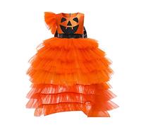 Vestito Halloween Bambina Carino Feste Party Vestito Da Zucca Cosplay Arancione Bimbo Costumi Di Halloween Bambini Principessa Abiti In Tulle Travestimento Neonati Divertente Costume Di Neonato
