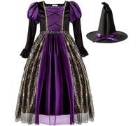 Vestito Halloween Bambina Cosplay Party Tullevestito Vestiti Strega Costumi da Mantello di Zucca con Cappello Costume Vampira Abito Spaventoso per Feste e Compleanni