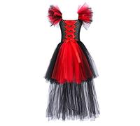 Vestito Halloween Bambina,Costume de Vampiressa Bambina Abito di per Ragazze Costume Mercoledi D'Halloween pour Bébé Jupe Bretelles Cosplay Carnevale