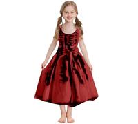 Vestito Halloween Bambina Scheletro Abito Casual Comodo con Scollo All'americana e Cintura in Vita per Bambina, Collezione Halloween Principessa Divertente Cosplay Costume di Neonato