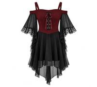 Vestito Halloween Bambina Stile Gotico da-Strega Estito Abito da Strega per per Halloween Bambina Travestimento Gotico Feste a Tema Carneval Cosplay e Serate di Festa