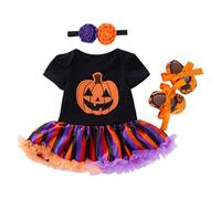 Vestito Halloween Bambina Vestiti Zucca Baby Girl Tutina Con Fascia E Fiocco Tutu Gonna Tuta Abiti Principessa Neonata Costumi Fantasma Body Vestito Carnevale Costume Pagliacetto Compleanno Feste