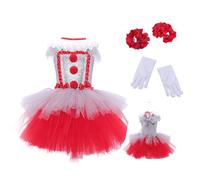 Vestito Halloween Bambine | Completo Vestito Halloween Ragazza Circo Sinuoso - Abito Principessa Gonna A Rete Per Bambina Piccola 3-11 Anni Festa Compleanno